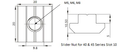 Slider nut 40&45 drawings